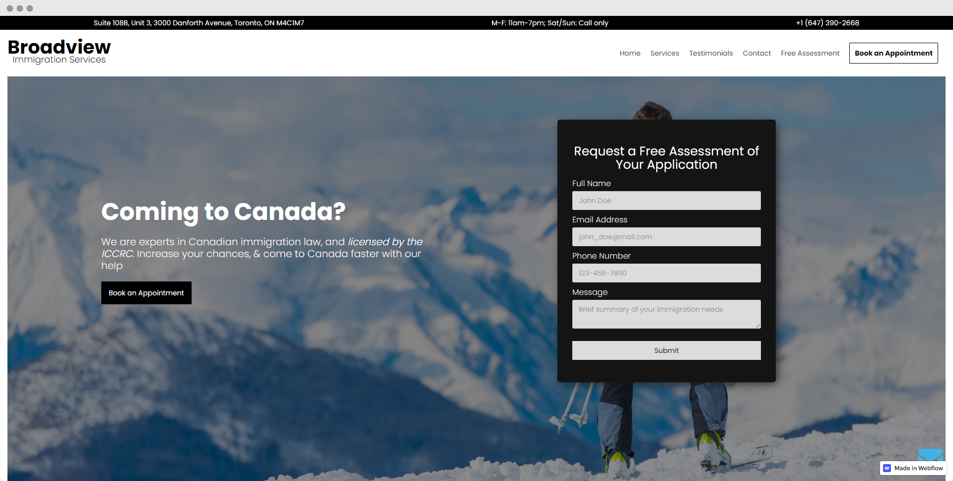 Broadview Immigration Services Website